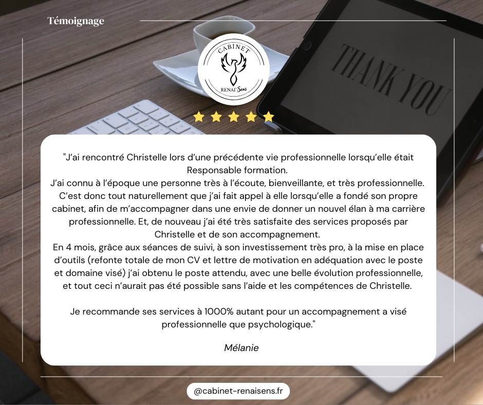Consultation de psychologie à distance – Consultation de psychologie en VISIO ou TELEPHONE - Souffrance au travail – Ateliers- Formation- RH - QVT – Psychologie Positive- Cabinet RENAI'Sens - Christelle CHOLLET – Psychologue - Psychologue HOUILLES – Psychologue LA MADELEINE DE NONANCOURT- Psychologue Carrières sur Seine – Psychologue Sartrouville – Psychologue Bezons – Psychologue Dreux – Psychologue Montesson – Psychologue Saint Lubin des Joncherets – Psychologue Nonancourt- Psychologue Eure – Psychologue Eure et Loir – Relations toxiques – Burn out – recherche de sens – psychothérapie – reconversion professionnelle – téléconsultation psychologue – coaching - psychologue burn-out Houilles - coaching QVT Ile de France - consultations en reconversion professionnelle psychologue – avis positif